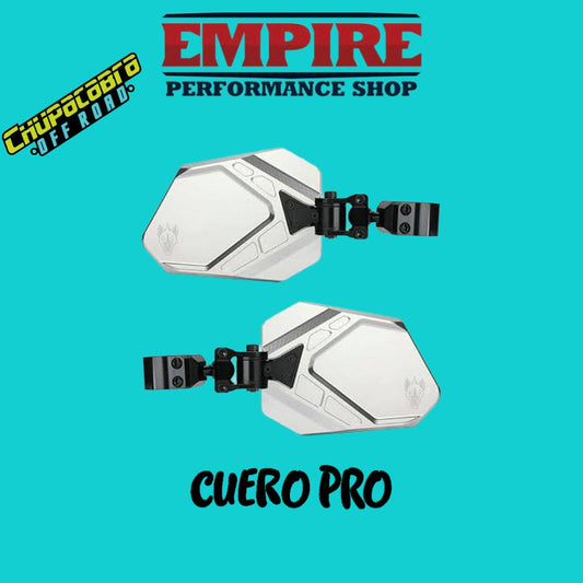Par de espejos laterales Cuero Pro Chupacabra Silver