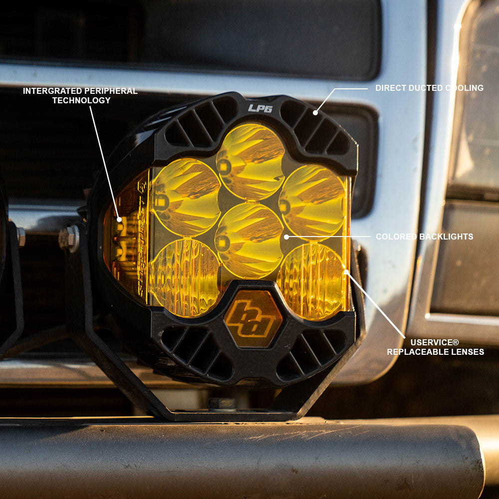Par de faros Lp6 Baja Designs ambar