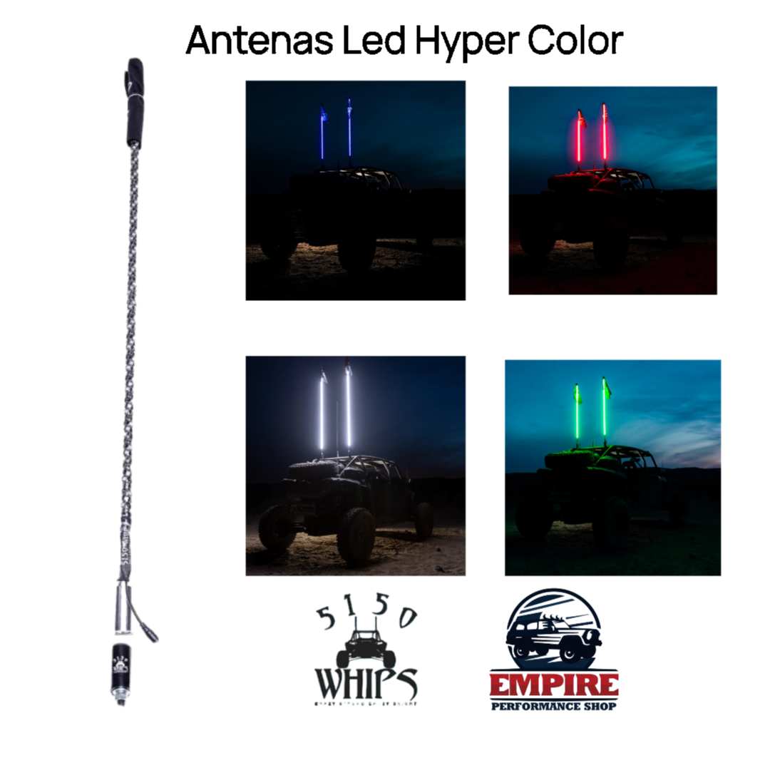 Antena led hyper color 5150 whips 4ft o 1.2 metros