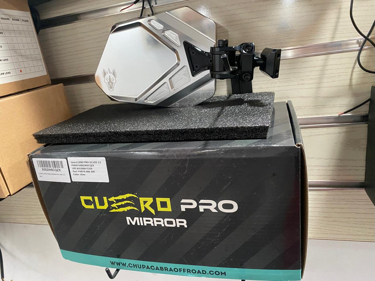 Par de espejos laterales Cuero Pro Chupacabra Silver